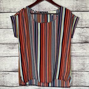 Olive & Oak Colorful Striped Top Size M